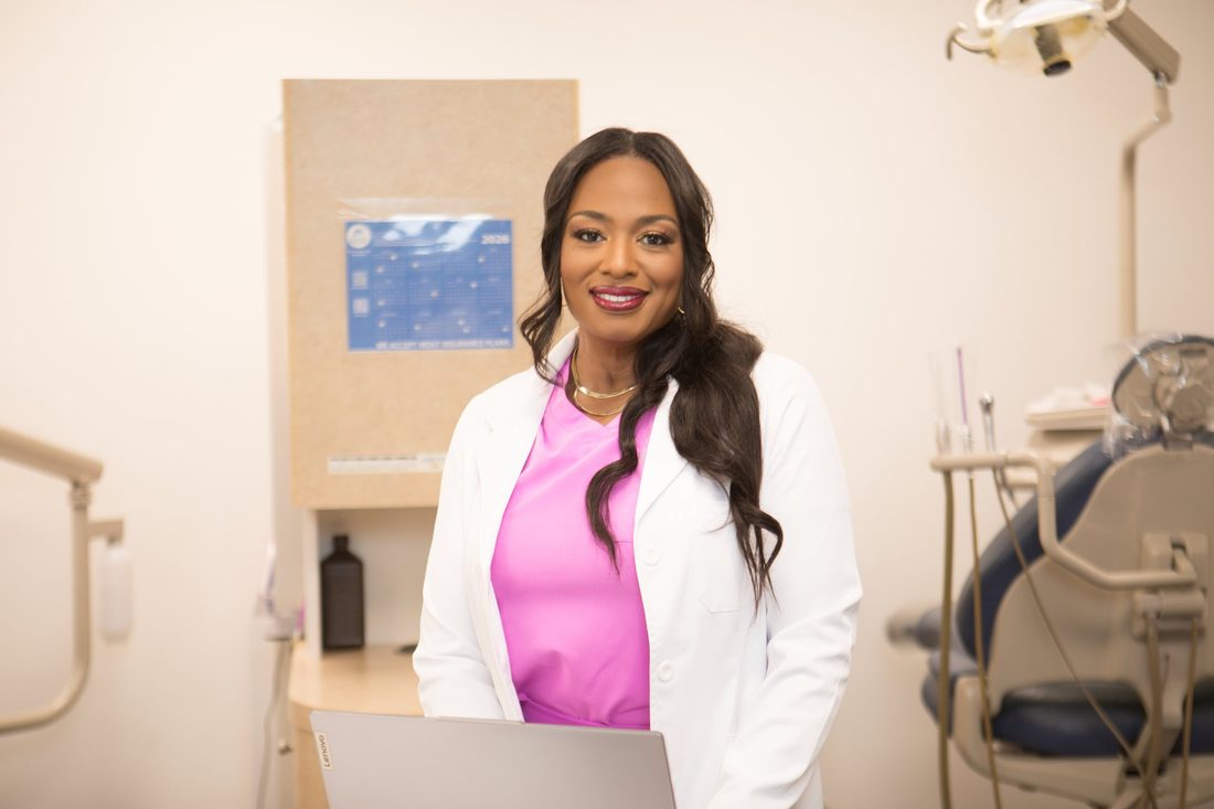 Dr. Sharifa Walker, DDS, in the treatment room at Better Health Dental